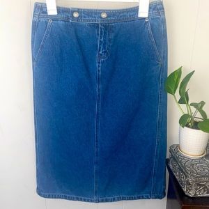 Sigrid Olsen Sport Denim Midi Pencil Skirt Size 4